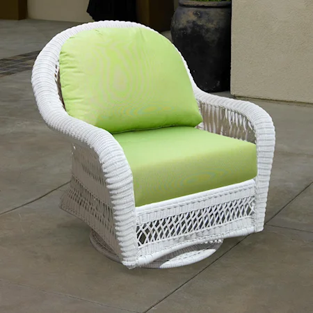 Woven Premium Deep Seat Upholstered Outdoor Swivel Glider